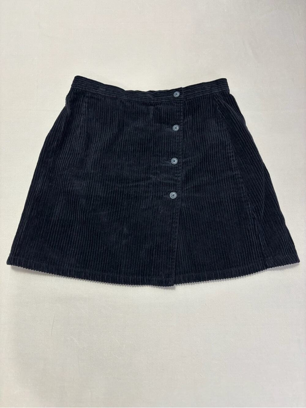 The Limited Vintage 90's Black Corduroy A-Line Mini Button Front Skirt Size 6